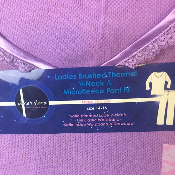 Planet Sleep PJ's  Microfleece Purple 14-16 - Picture 3 of 6
